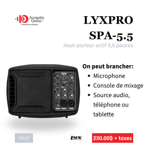 LYXPRO SPA-5.5 - Haut-parleur actif 5,5 pouces