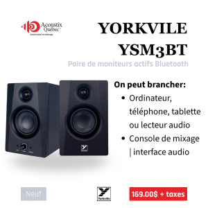 YORKVILLE  YSM3BT - Paire de moniteurs actifs Bluetooth