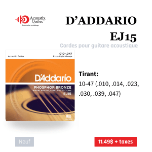 D'Addario EJ15 - Phosphor Bronze Extra Light 10-47