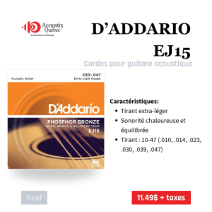 D'Addario EJ15 - Phosphor Bronze Extra Light 10-47