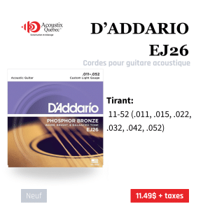 D'Addario EJ26 - Phosphor Bronze Custom Light