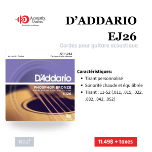 D'Addario EJ26 - Phosphor Bronze Custom Light
