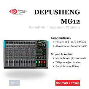 DEPUSHENG MG12 - Console de mixage audio 12 canaux