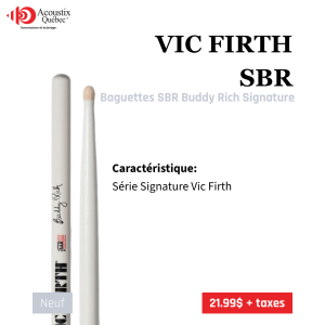 Vic Firth SBR Buddy Rich Signature - Paire de baguettes de batterie professionnelles