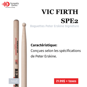 Vic Firth SPE2 Peter Erskine Signature - Paire de baguettes de batterie professionnelles
