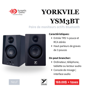 YORKVILLE  YSM3BT - Paire de moniteurs actifs Bluetooth