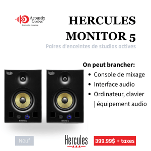HERCULES MONITOR 5 - Paire d'enceintes de studio actives