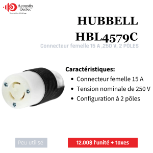 Hubbell HBL4579C – Connecteur femelle Twist-Lock