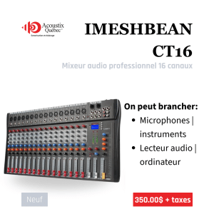 IMESHBEAN CT16 - Mixeur audio professionnel 16 canaux