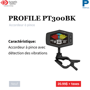 Profile - PT-3000BK - Accordeur à pince